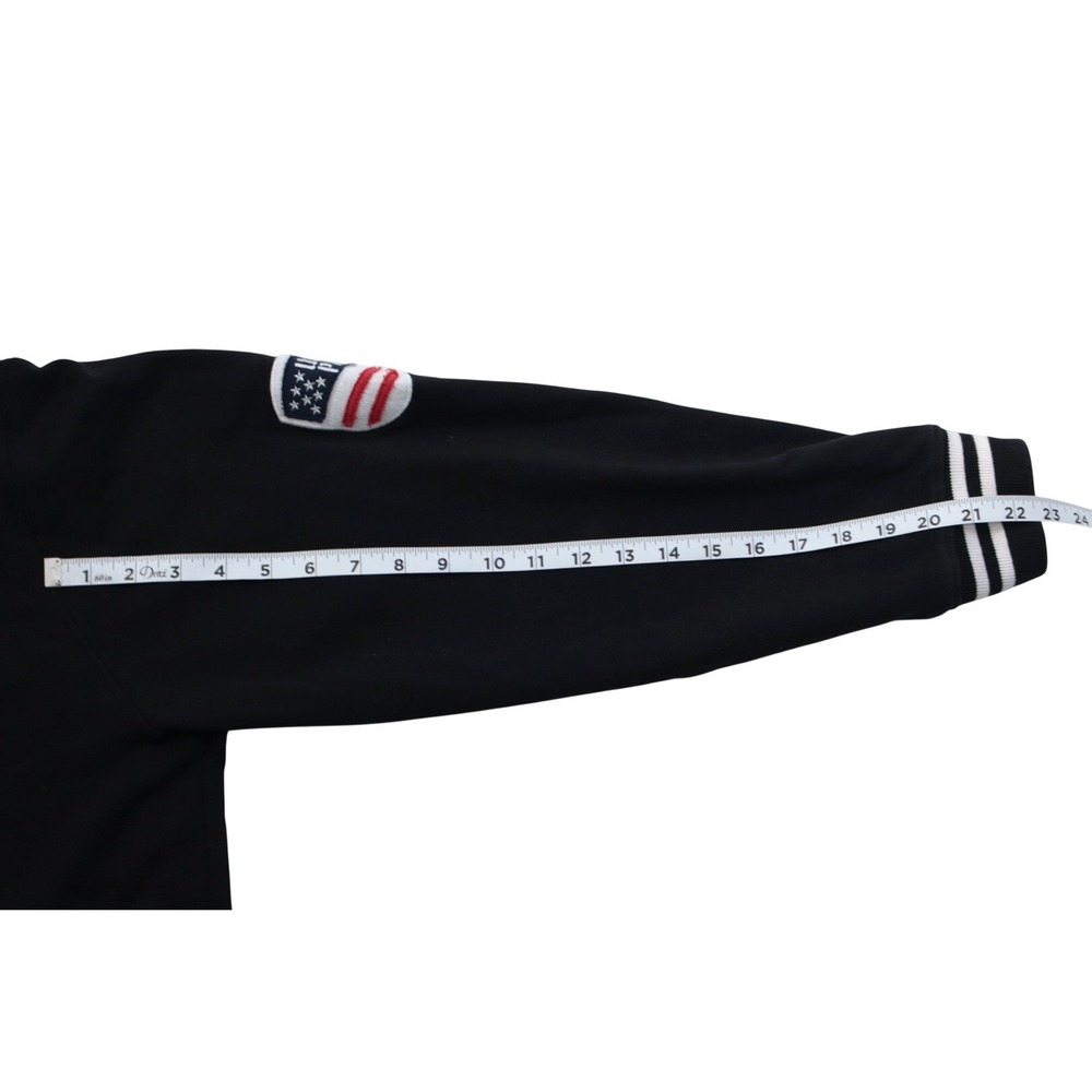 Y2K US Polo Assn Mens XXL Black Americana Graphic Eagle Flag Pullover Sweatshirt - Picture 6 of 8